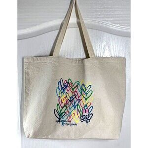 Psycho Bunny Tote Bag Collectible Canvas James Goldcrown Art Hearts